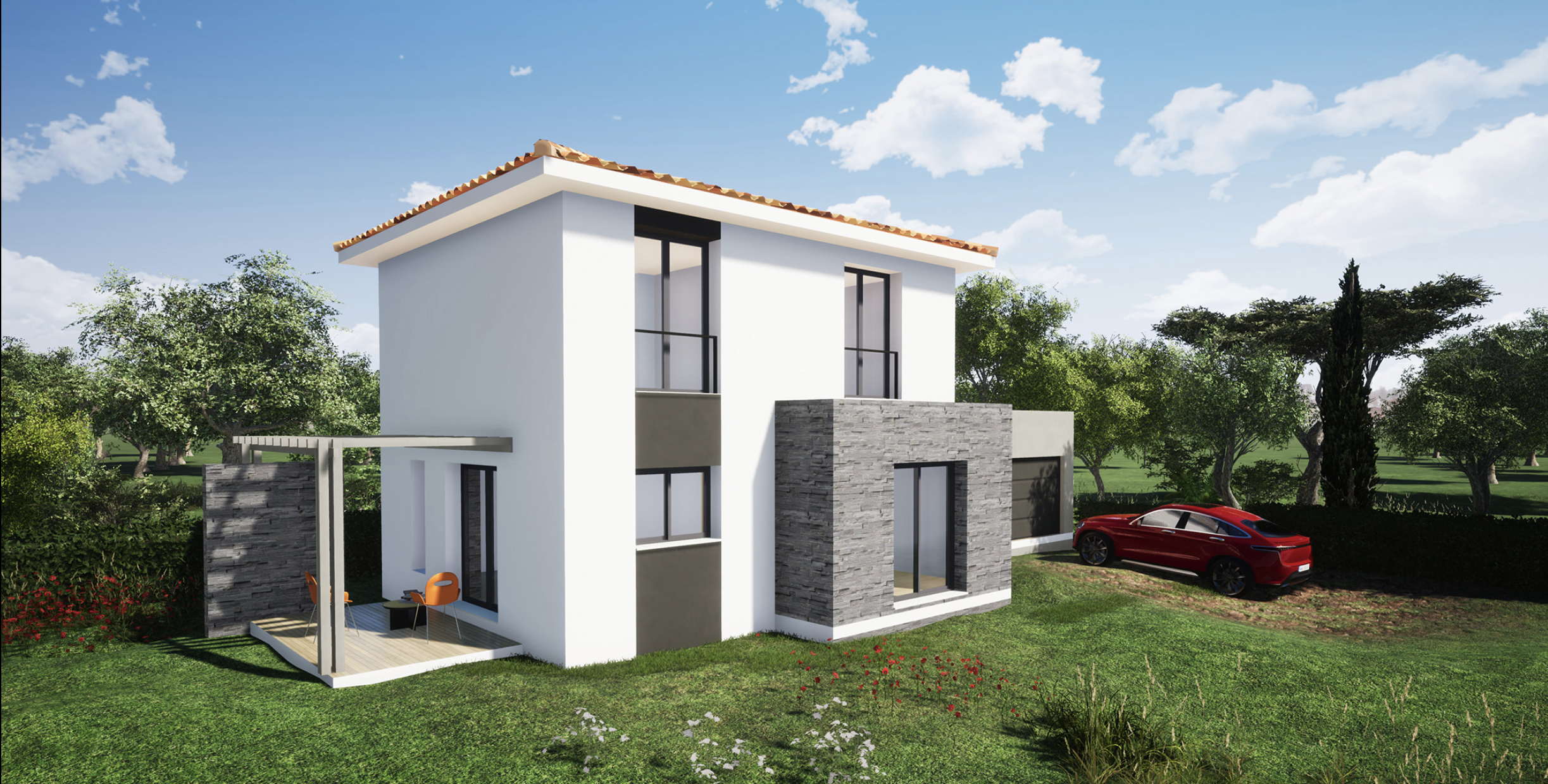 Villa Neuve contemporaine, service pour particuliers